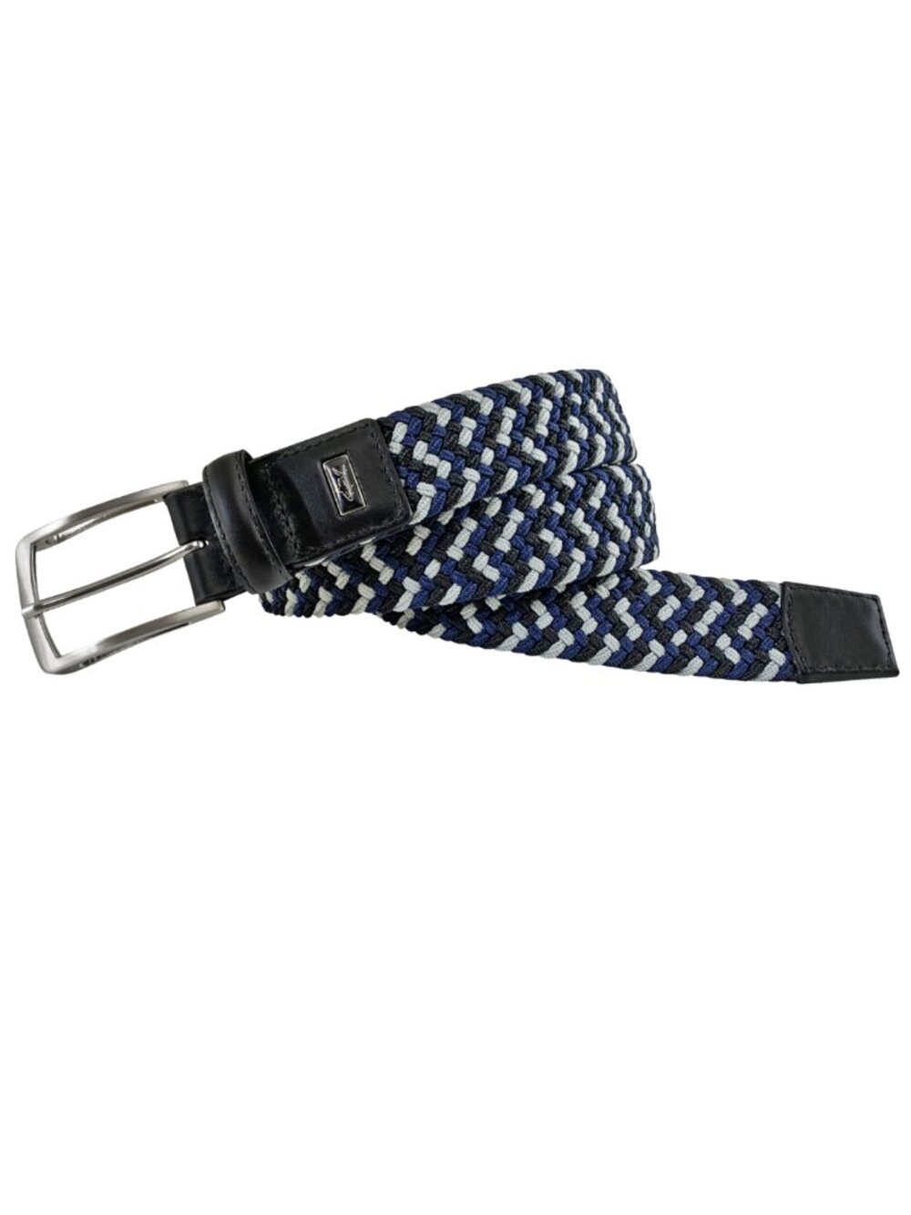 Greg Norman Performance Braided Stretch Belt Size 40 Grey Black Navy Blue Golf
